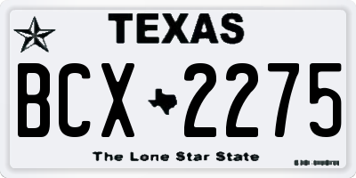 TX license plate BCX2275