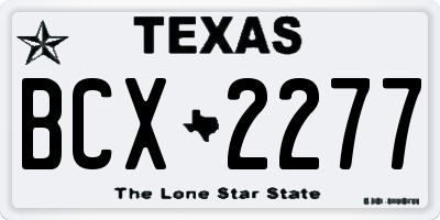 TX license plate BCX2277