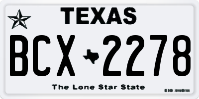 TX license plate BCX2278