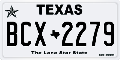 TX license plate BCX2279