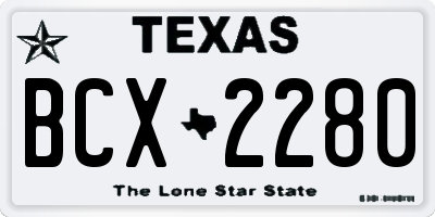 TX license plate BCX2280