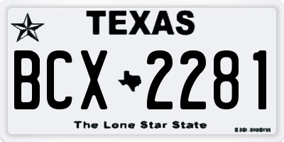 TX license plate BCX2281
