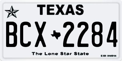 TX license plate BCX2284