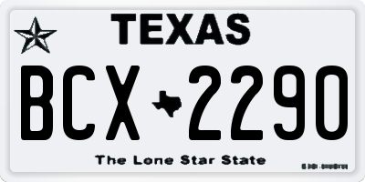 TX license plate BCX2290