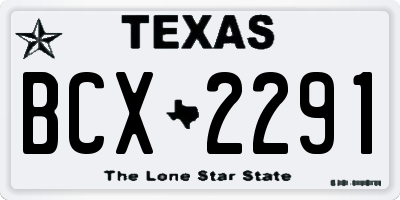 TX license plate BCX2291