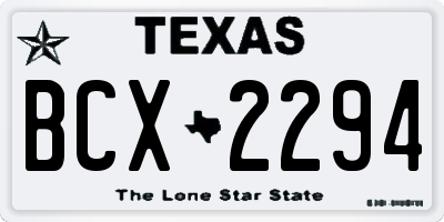 TX license plate BCX2294