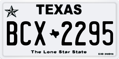 TX license plate BCX2295
