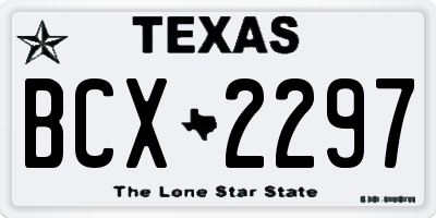 TX license plate BCX2297