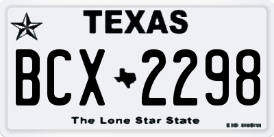 TX license plate BCX2298