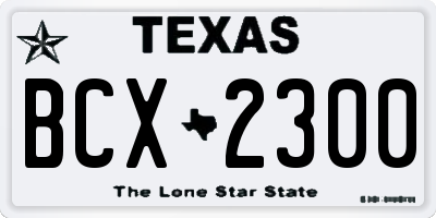 TX license plate BCX2300