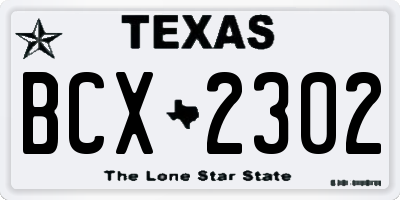 TX license plate BCX2302