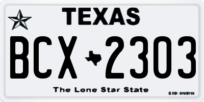 TX license plate BCX2303