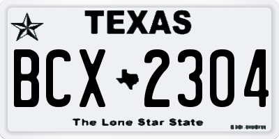 TX license plate BCX2304