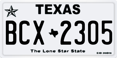 TX license plate BCX2305