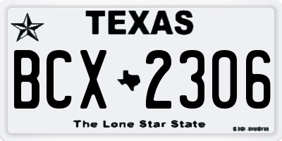 TX license plate BCX2306