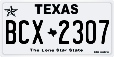 TX license plate BCX2307