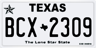TX license plate BCX2309