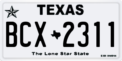 TX license plate BCX2311