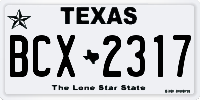 TX license plate BCX2317