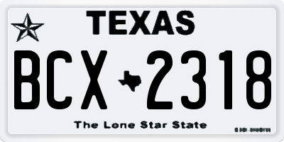 TX license plate BCX2318
