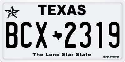 TX license plate BCX2319