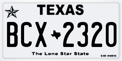 TX license plate BCX2320