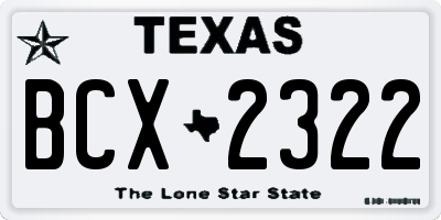 TX license plate BCX2322
