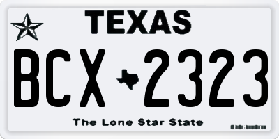 TX license plate BCX2323