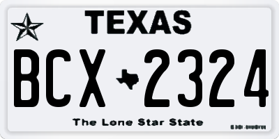 TX license plate BCX2324