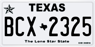 TX license plate BCX2325