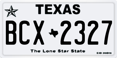 TX license plate BCX2327
