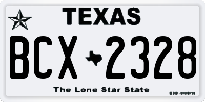 TX license plate BCX2328