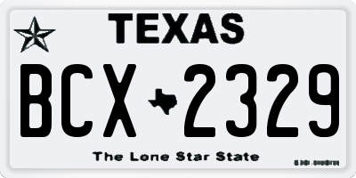 TX license plate BCX2329
