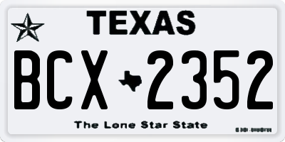 TX license plate BCX2352
