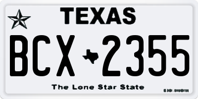 TX license plate BCX2355