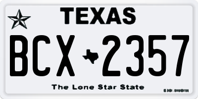 TX license plate BCX2357