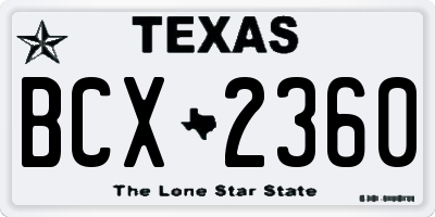 TX license plate BCX2360