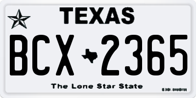 TX license plate BCX2365