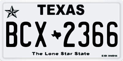 TX license plate BCX2366