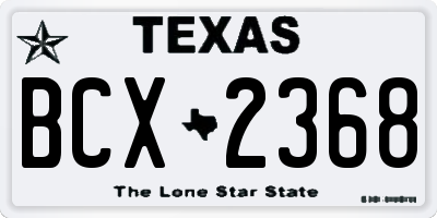 TX license plate BCX2368