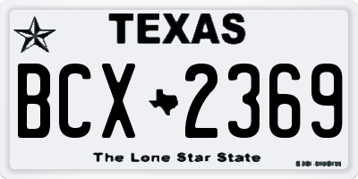 TX license plate BCX2369