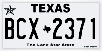 TX license plate BCX2371