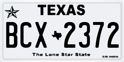 TX license plate BCX2372