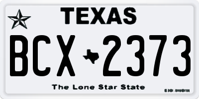 TX license plate BCX2373