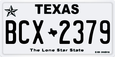 TX license plate BCX2379