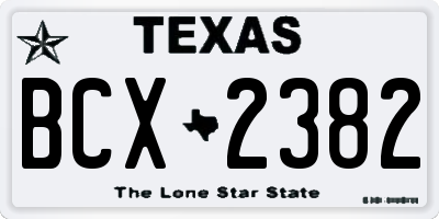 TX license plate BCX2382