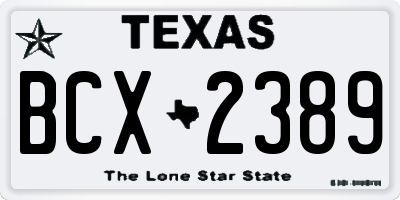 TX license plate BCX2389