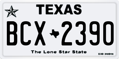 TX license plate BCX2390
