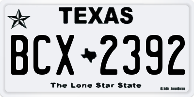 TX license plate BCX2392