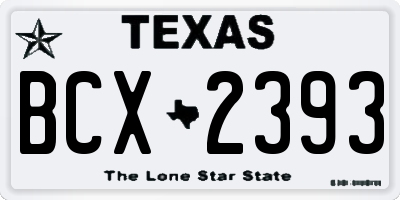 TX license plate BCX2393